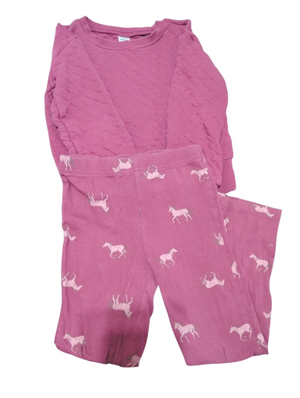 Carters Pink Quilted Pullover And Pants Horse Set Pink Size 4T